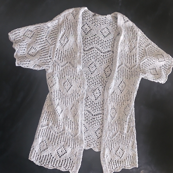 Elegant White Crochet Sweater - Picture 1 of 15